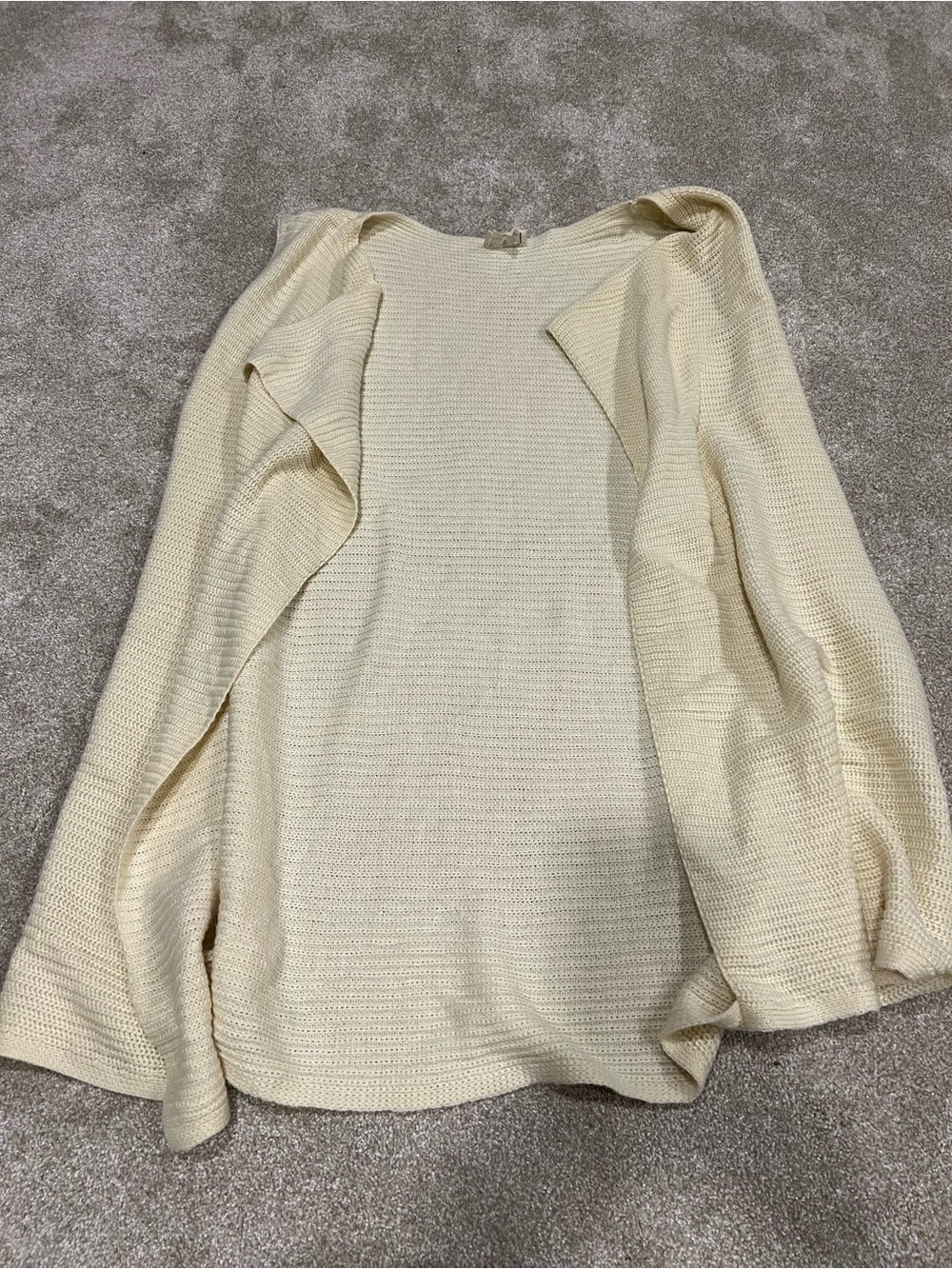 Light Cream Open-Front Knit Cardigan vest